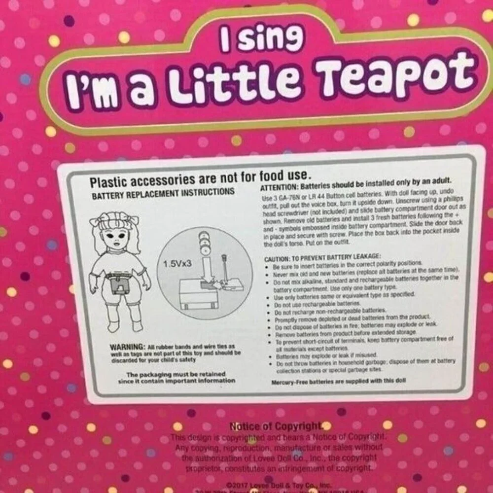 Lovee Dolls Singing Doll and Play Tea Set New